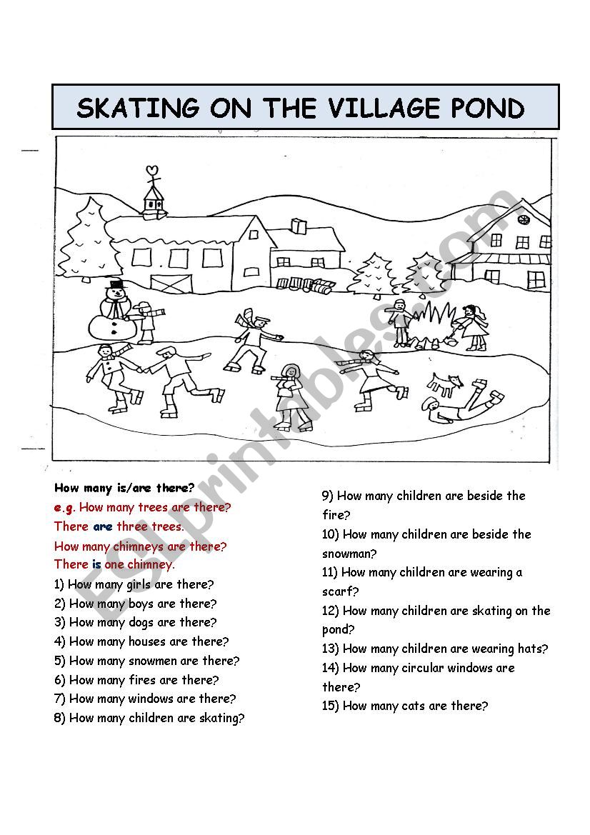 Skating on the Village Pond worksheet