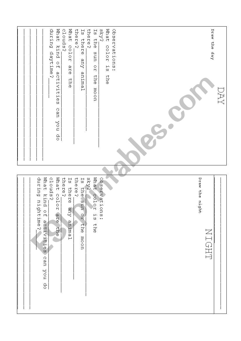 Day&Night worksheet