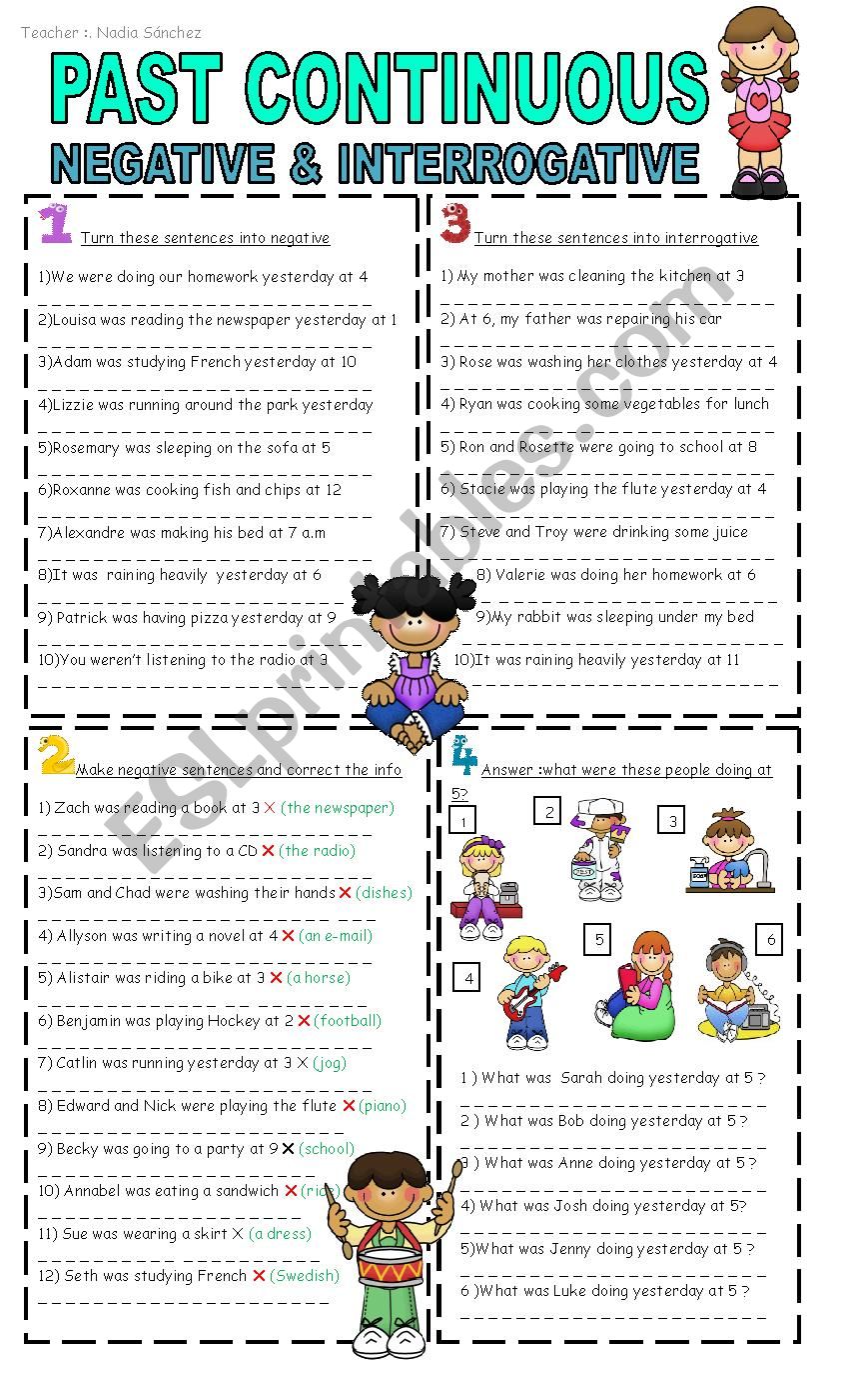 past continuous- negative and interrogative part 2