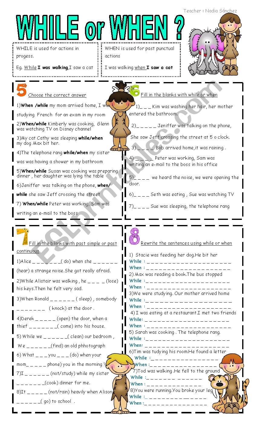 past continuous -part 3  worksheet