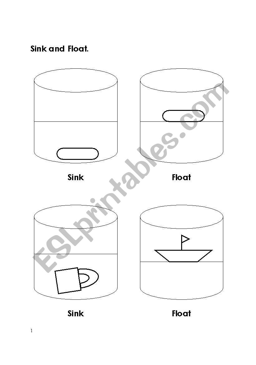 English Worksheets Sink And Float