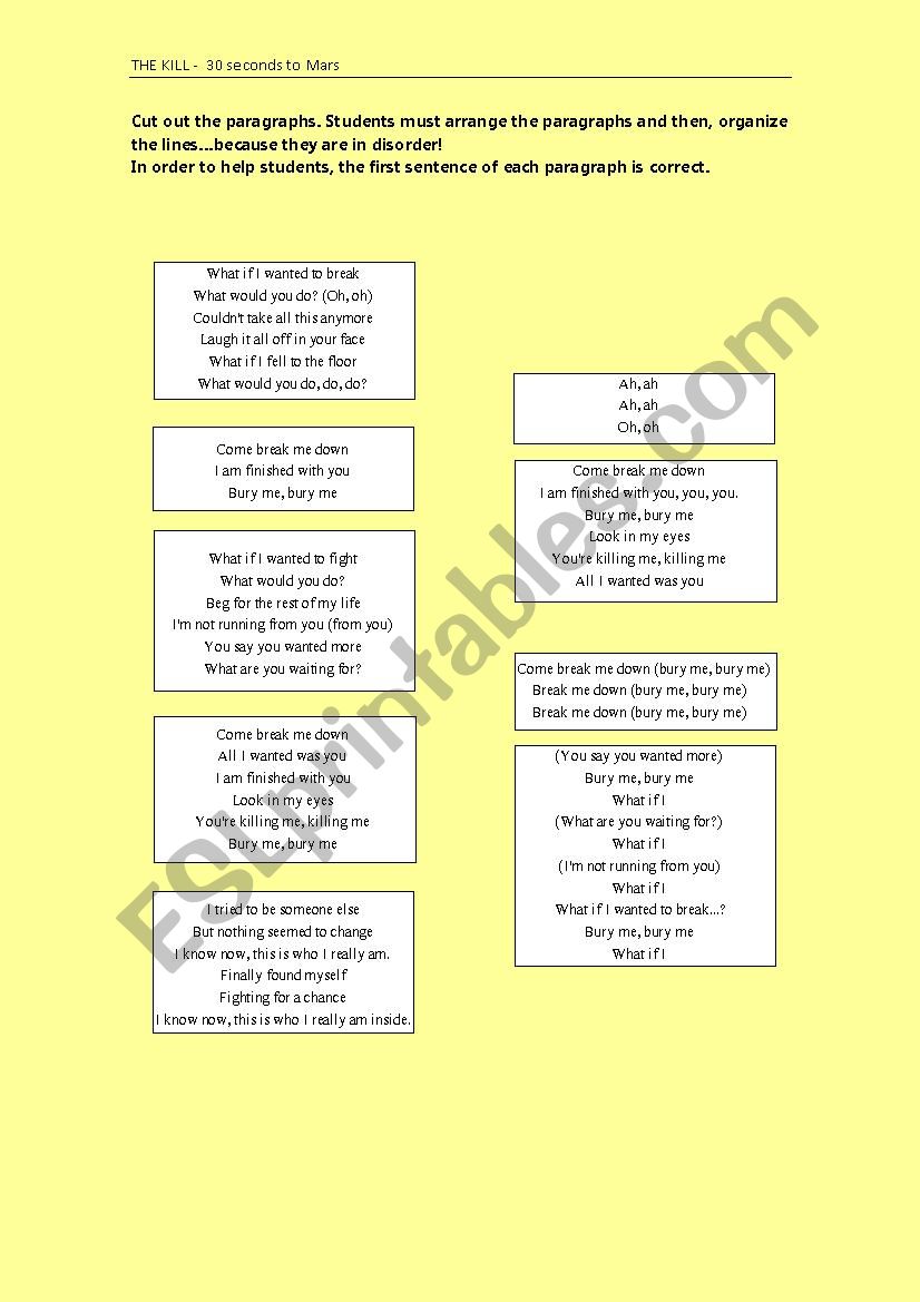 Song - The Kill -30 Seconds to Mars
