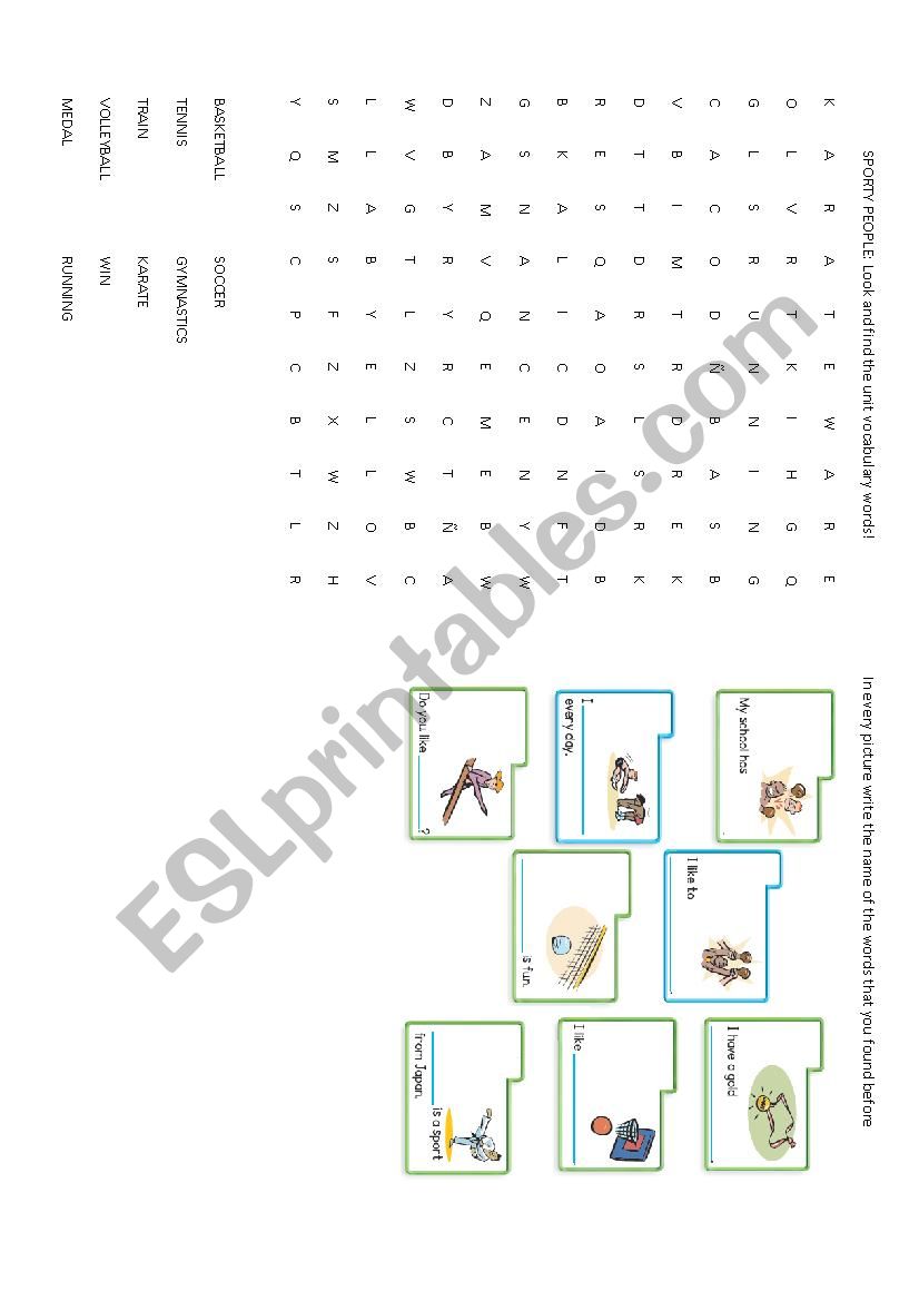 Sports worksheet