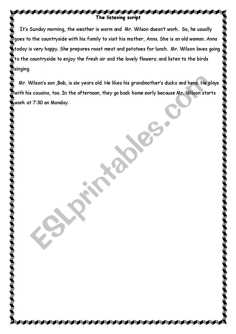 test worksheet