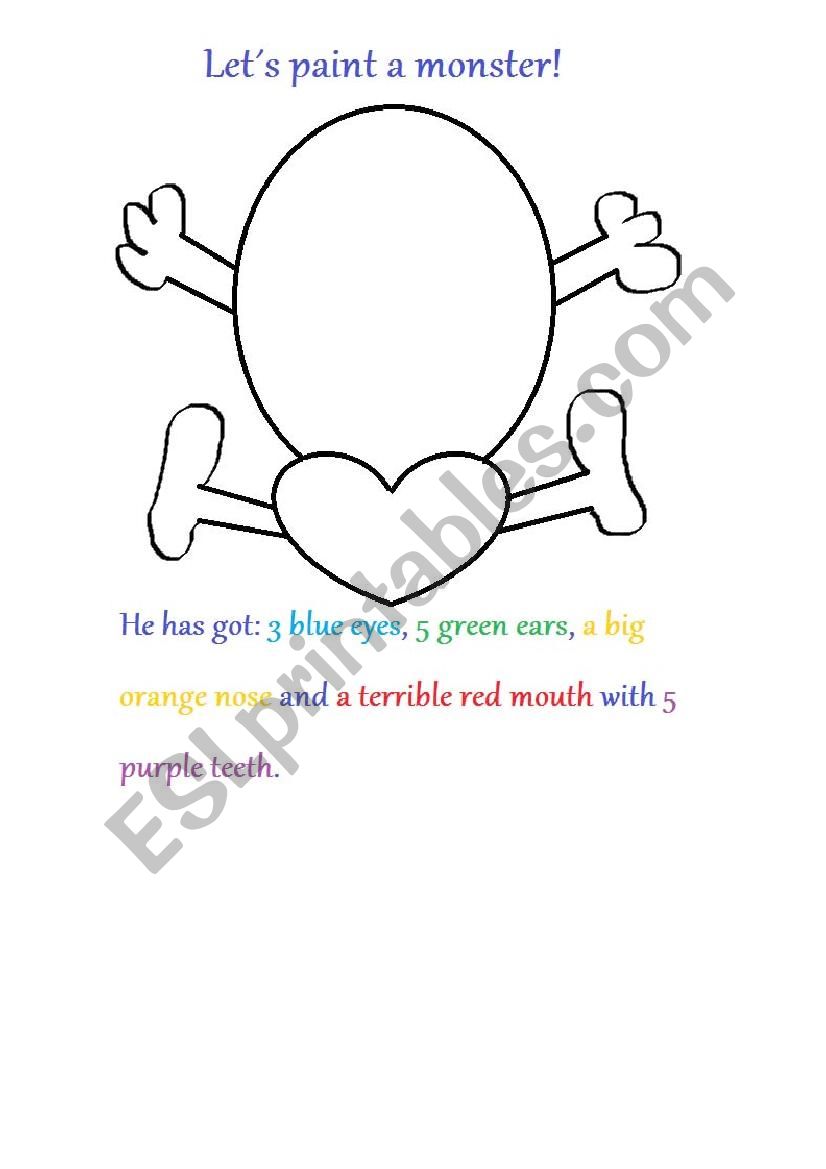 lets paint a monster worksheet