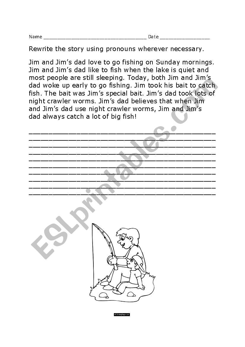 pronoun paragraph worksheet