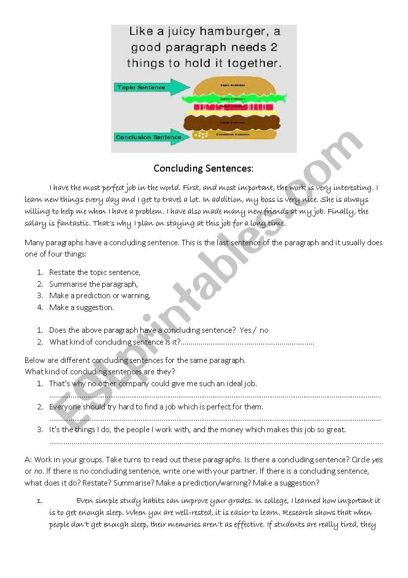 How to Write a Concluding Sentence