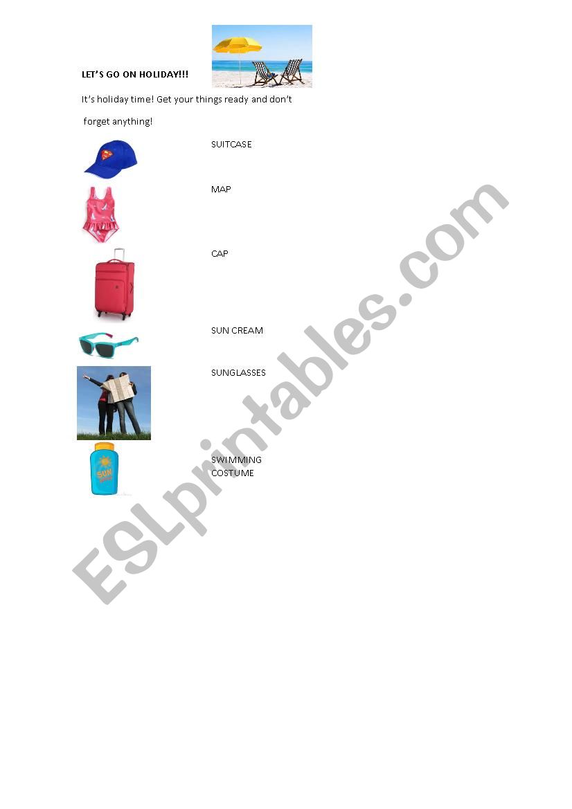 ItÂ´s holiday time! worksheet