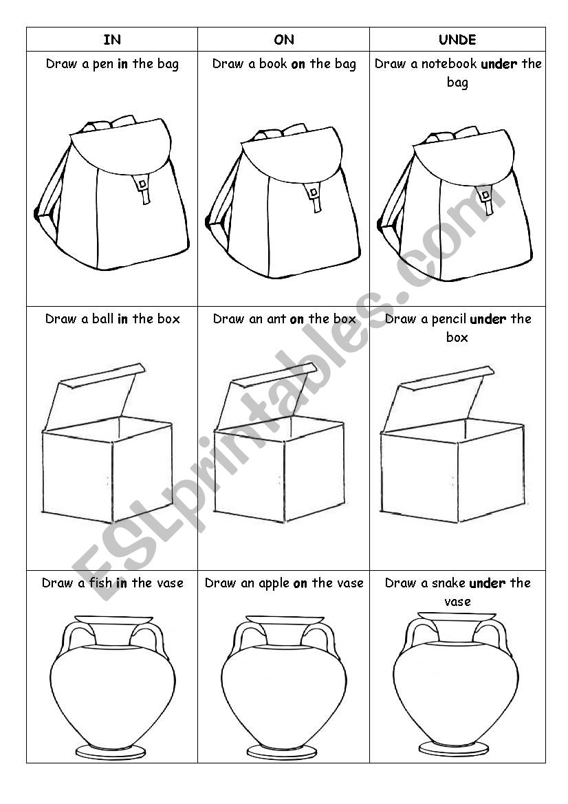 Prepositions worksheet