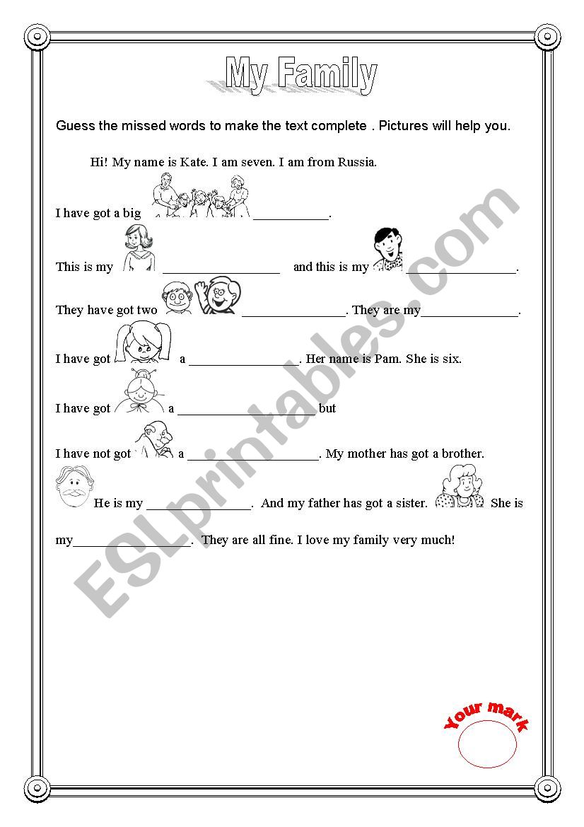 Family worksheet