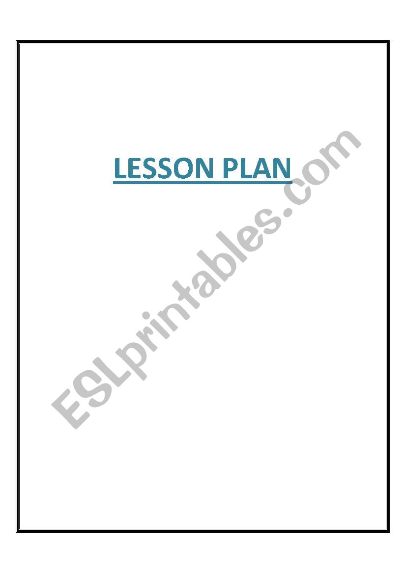 Lesson Plan worksheet