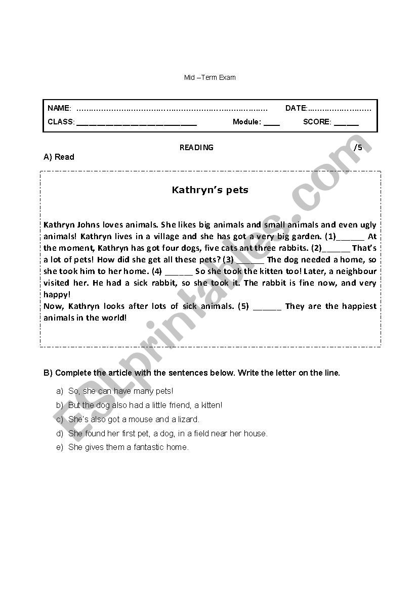 Test with key on Comparatives and Superlatives