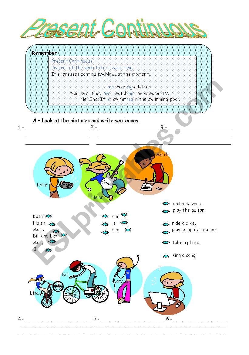 Present Continuous worksheet