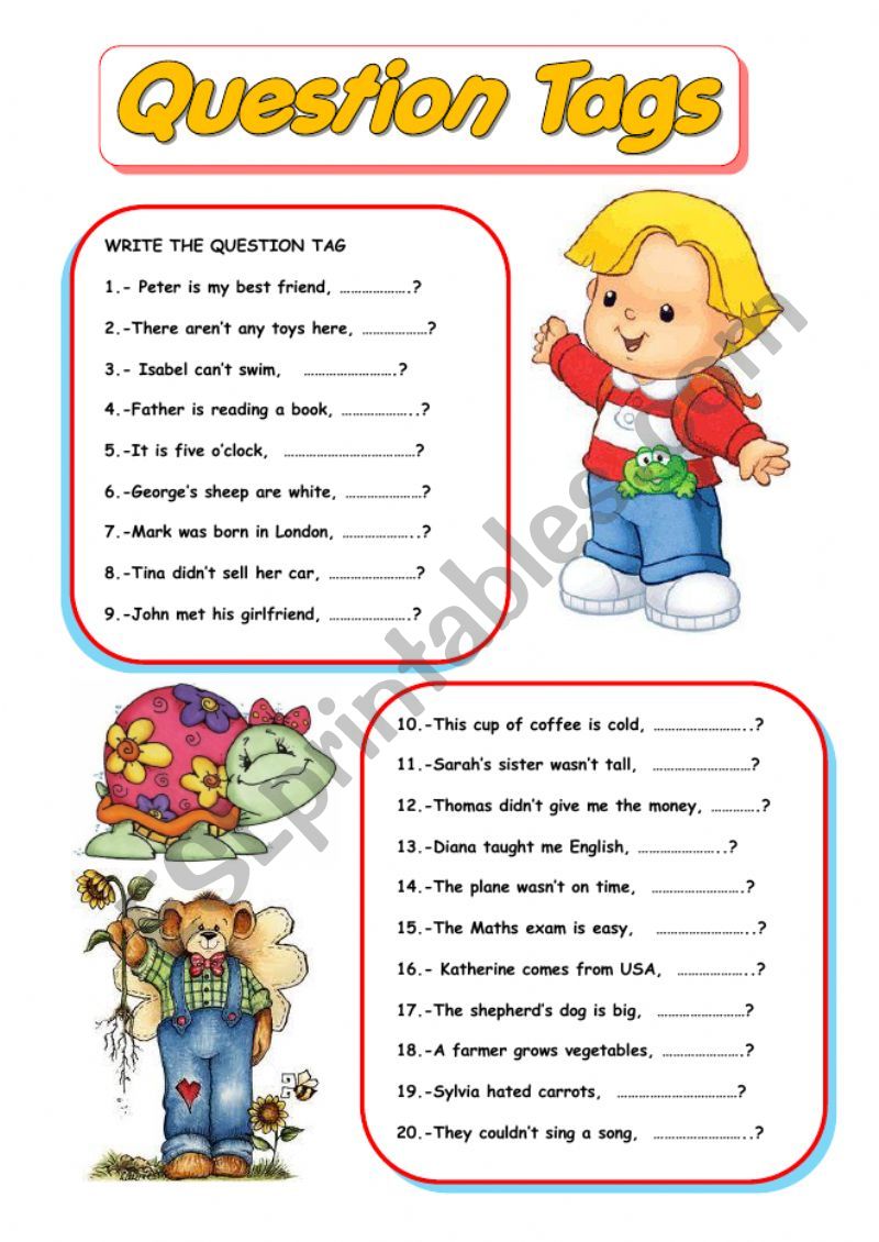 QUESTION TAGS worksheet