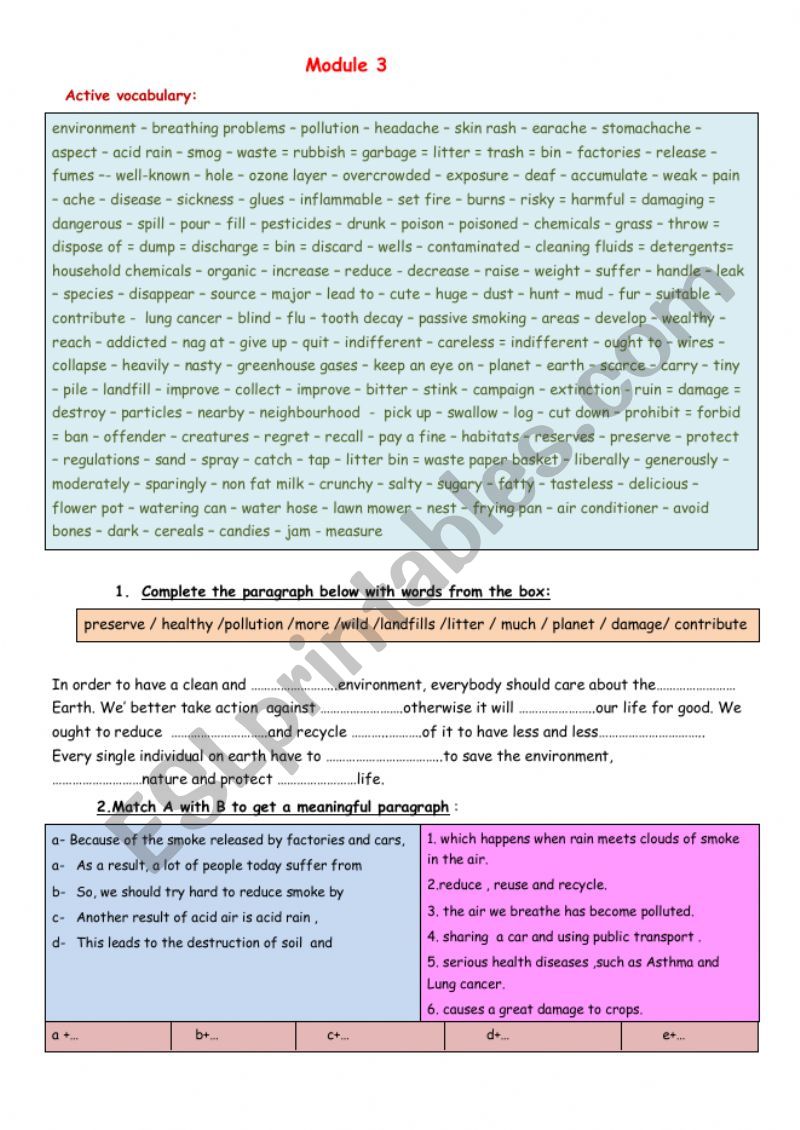 Review Module  3 & 4 9th forms