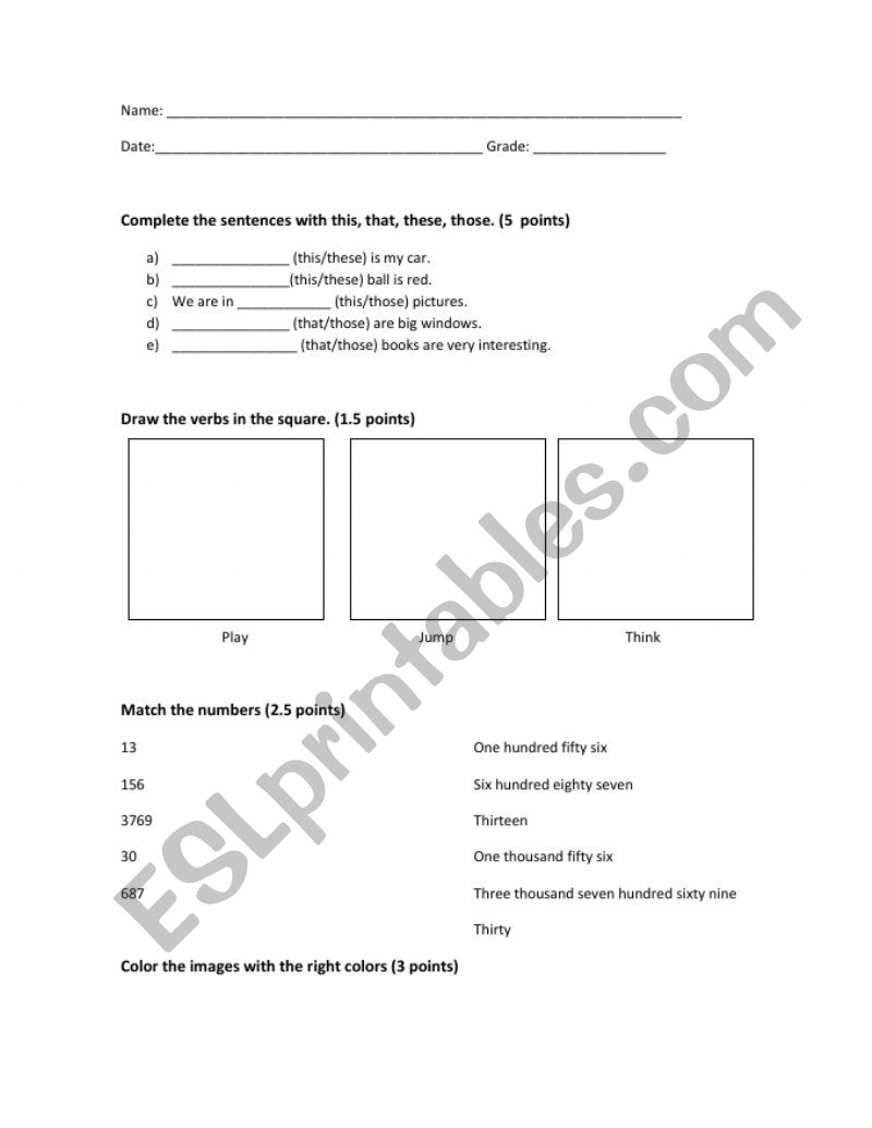 Childrens activities worksheet