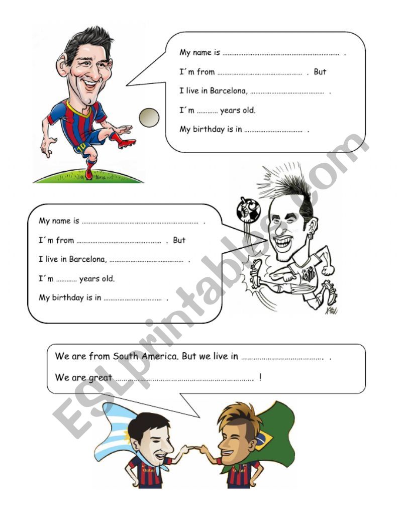 FIFA World Cup - Messi and Neymar- personal info