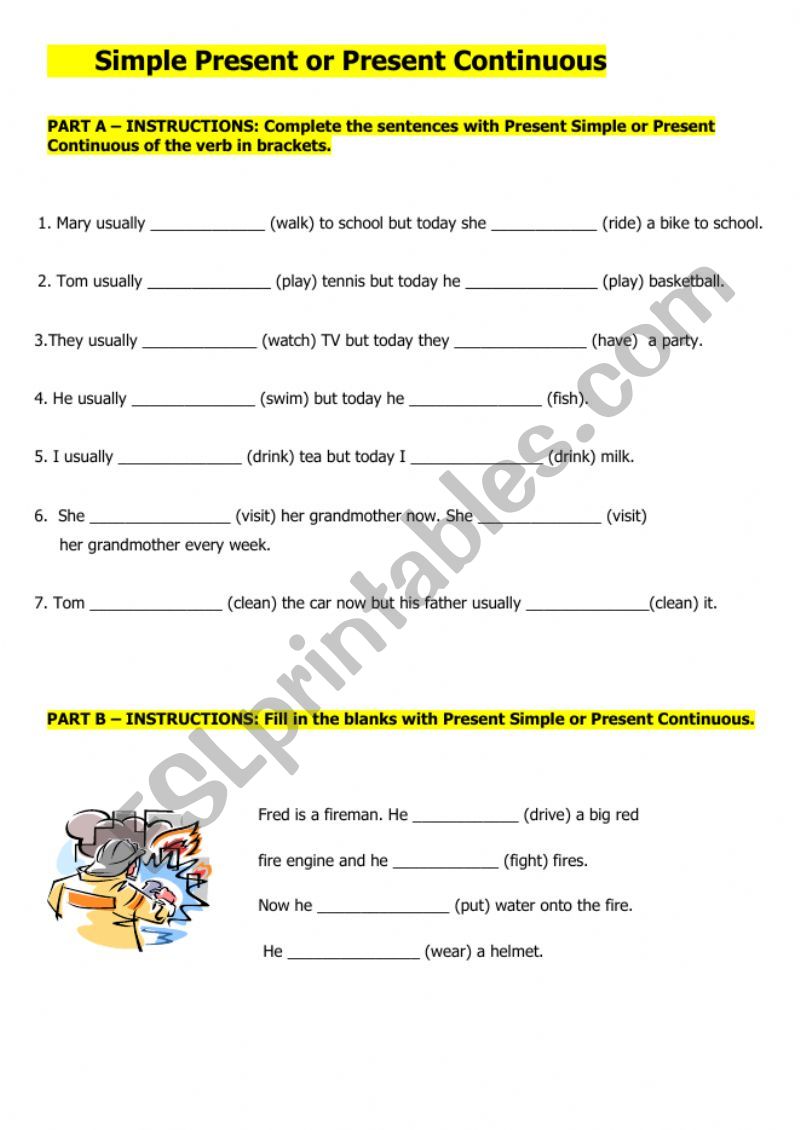 Simpe Present or Present Continuous