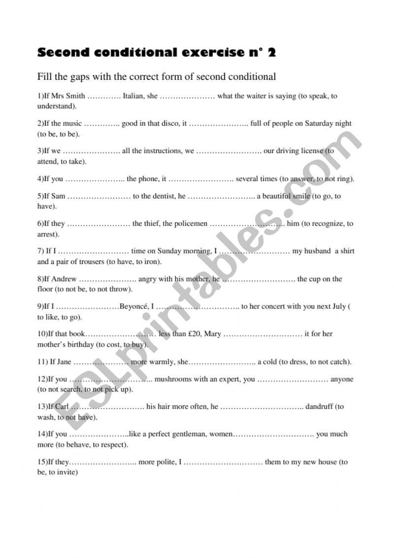 Second conditional Exercise n2