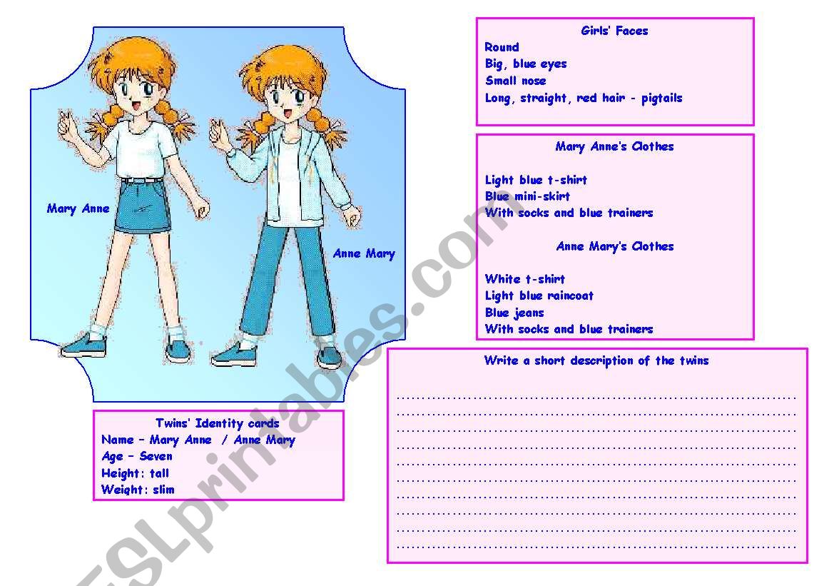 Describing people worksheet