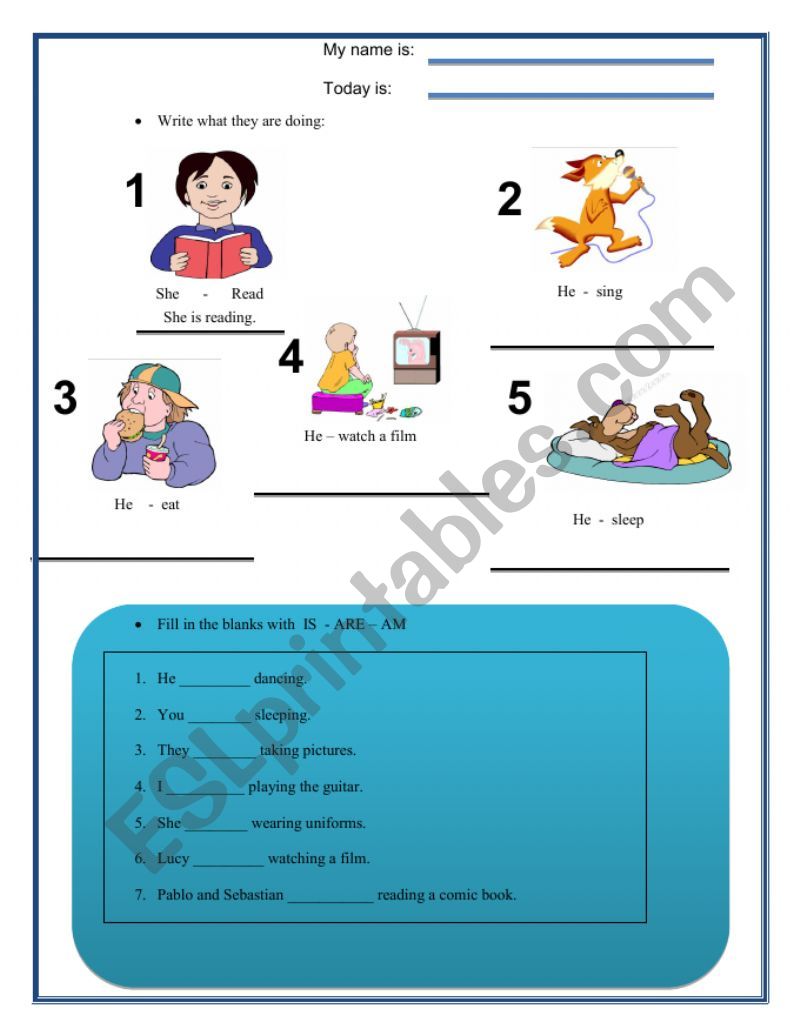 what are they doing? worksheet