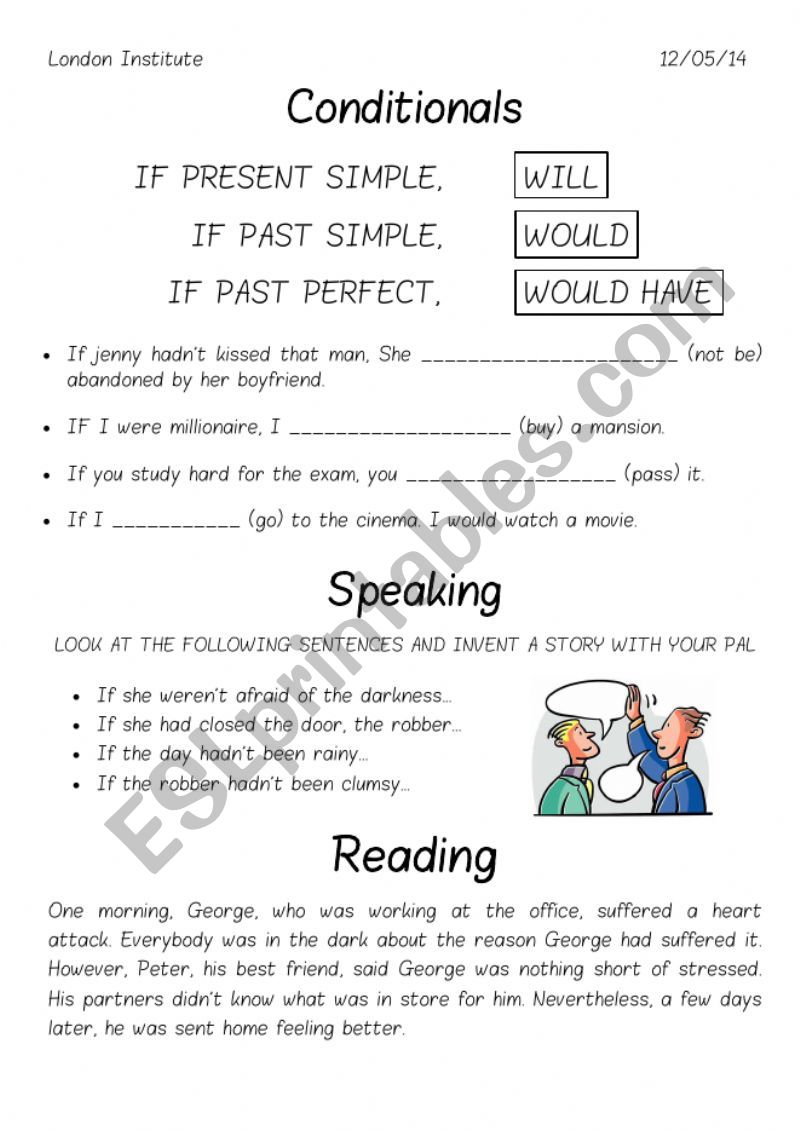 conditionals + paraphrasing + open cloze