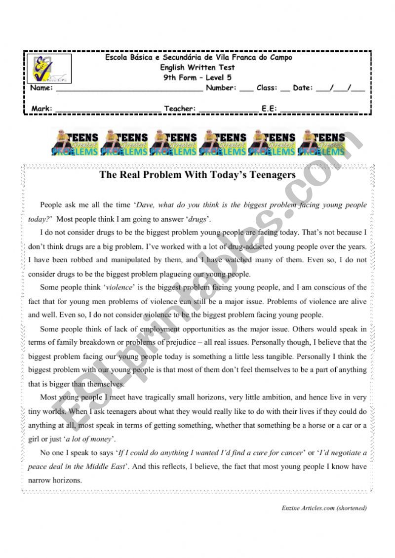 The Real Problem With Todayâ€™s Teenagers