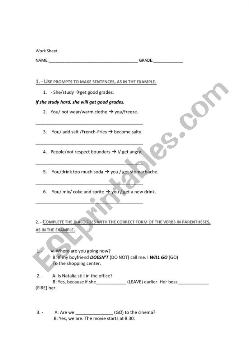 Worksheet 1. worksheet