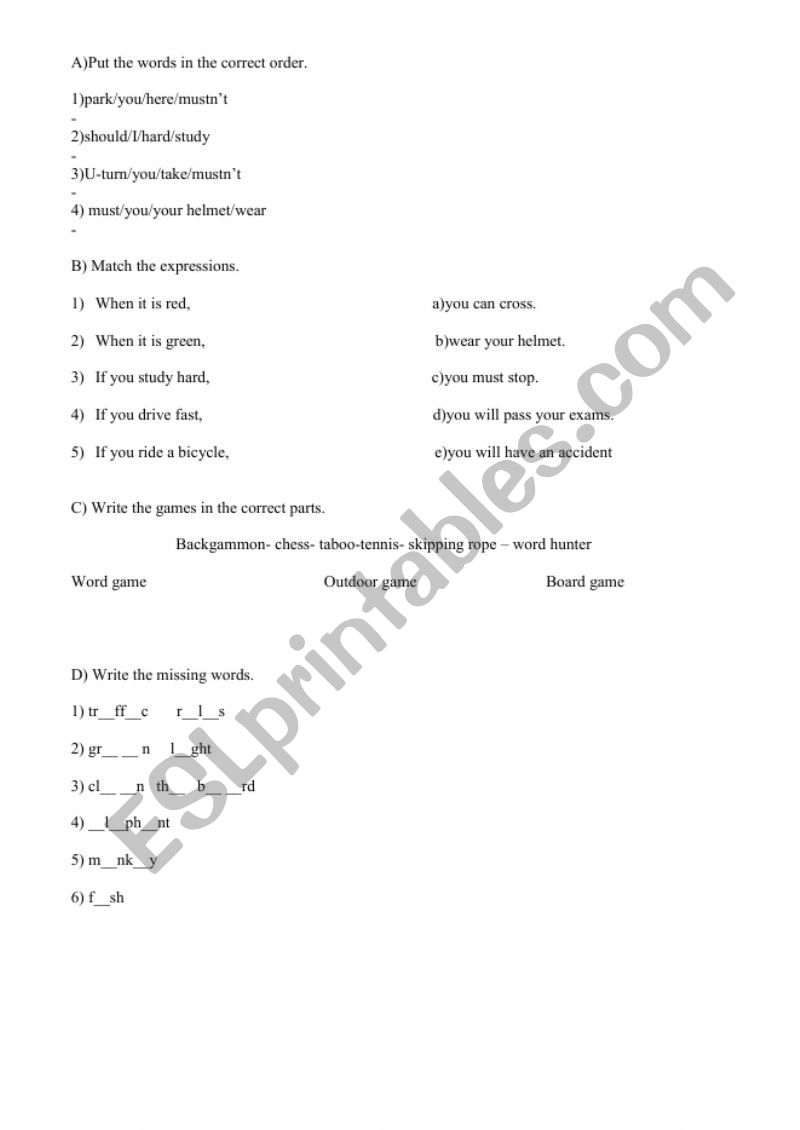 sentences in general worksheet