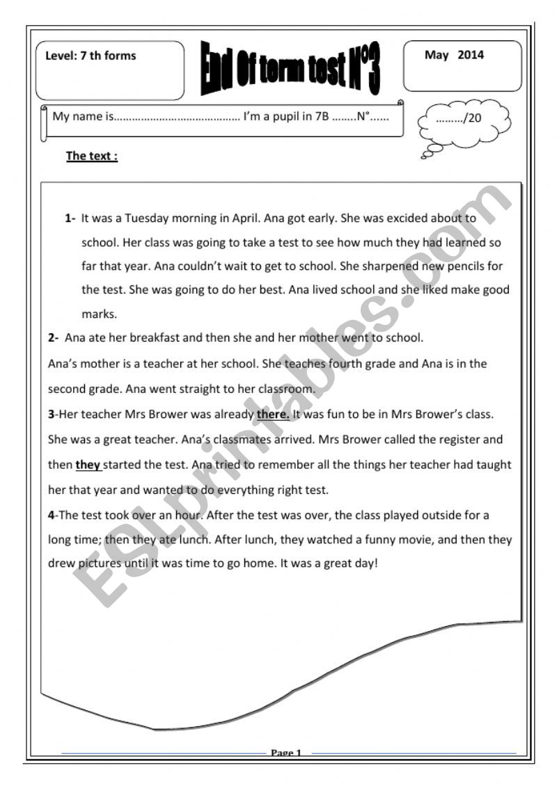 End-of-term test n 3 May 2014 worksheet