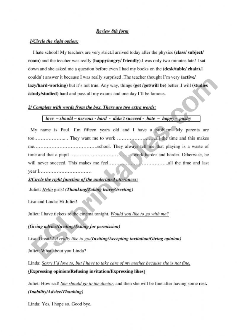 remedial work 8th form ( part 3 )