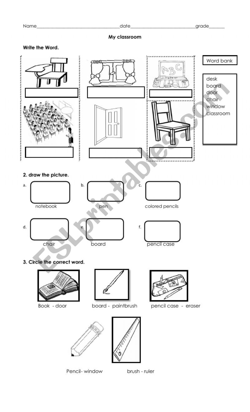 my classroom worksheet