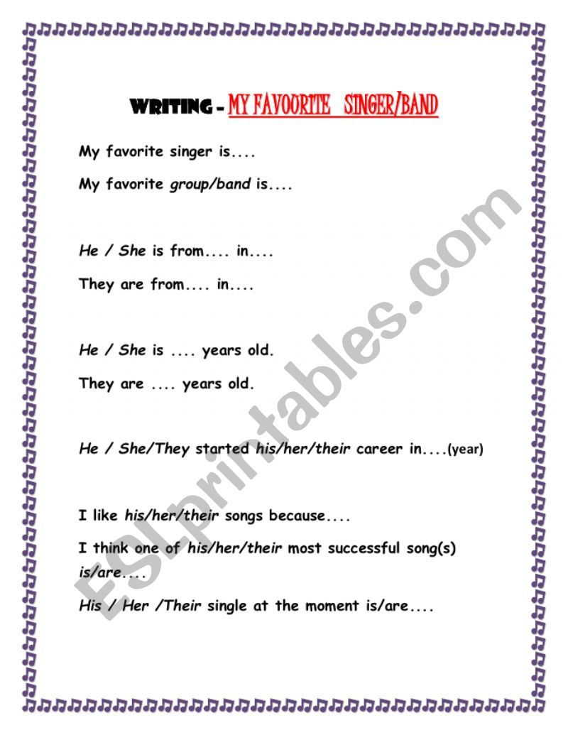 My favourite singer-writing tips