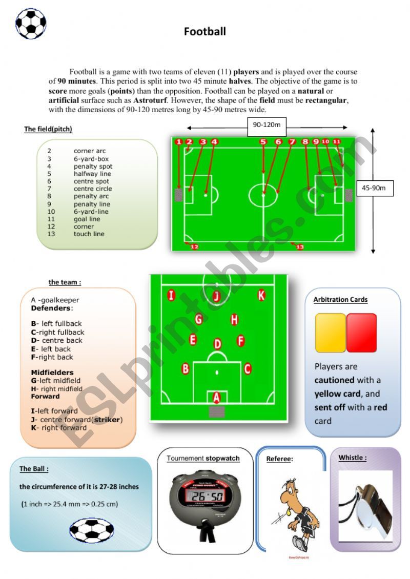 football worksheet