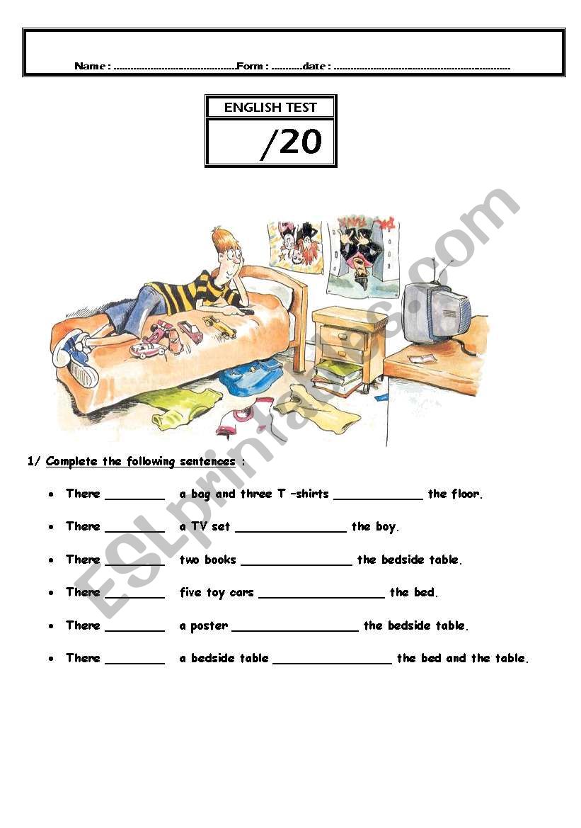 Prepositions of place  worksheet