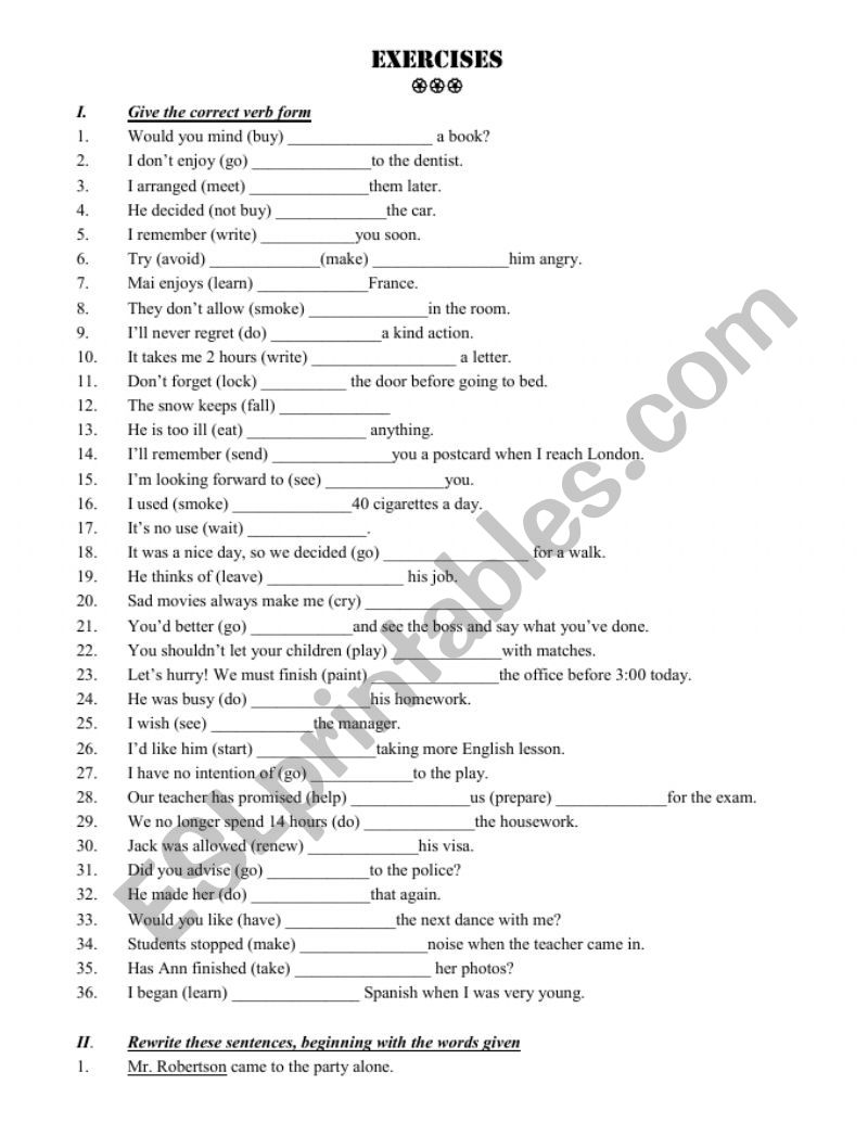 revision worksheet