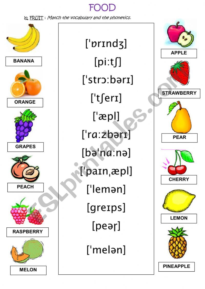 FOOD (Part 1) worksheet