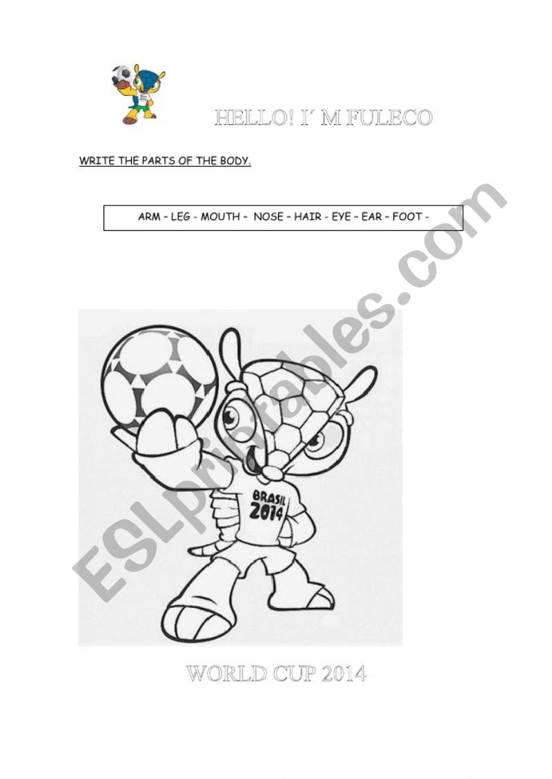 Fuleco - World Cup Mascot worksheet