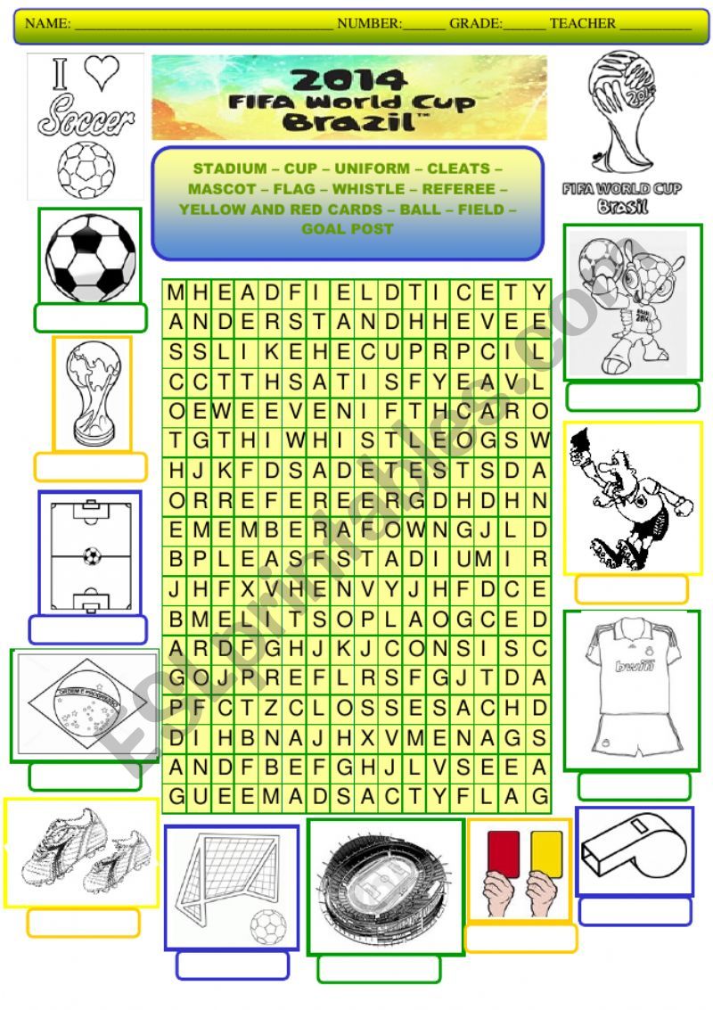 World Cup 2014 worksheet