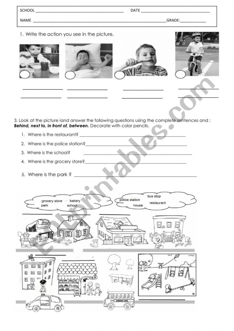 PREPOSITIONS worksheet