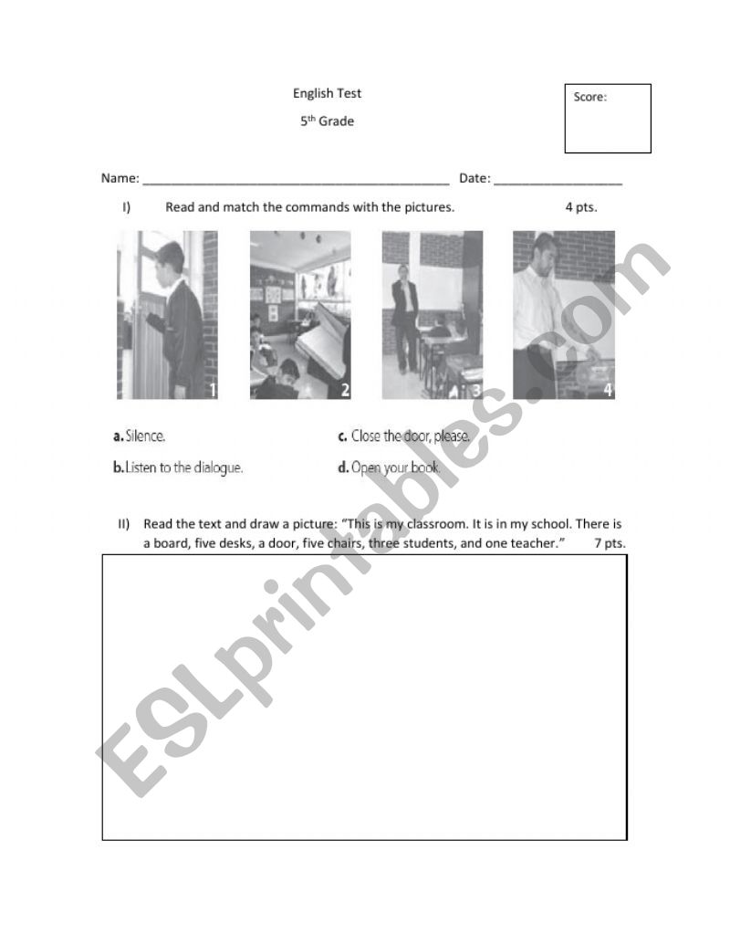 test worksheet