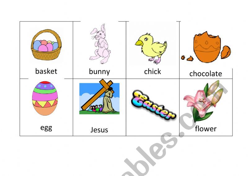 Easter flashcards worksheet