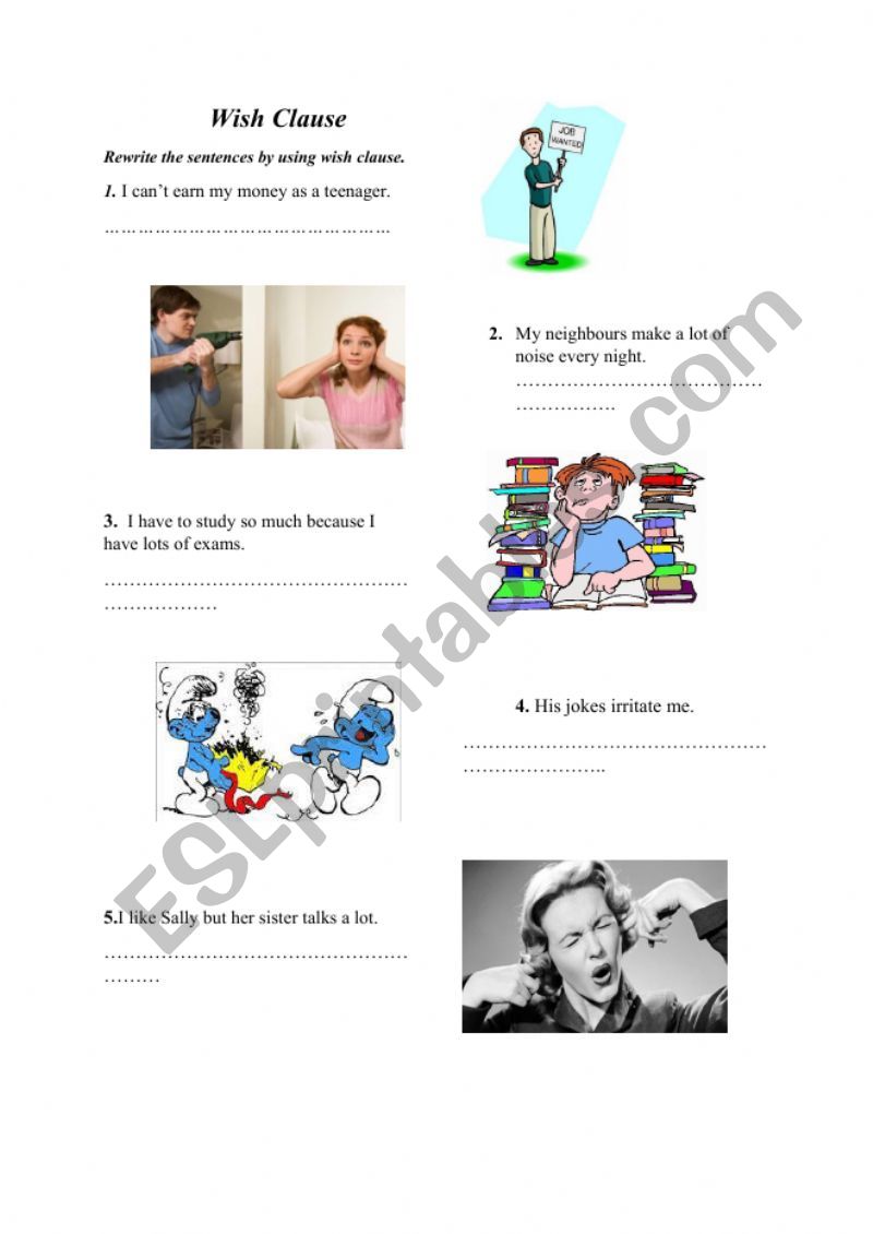 Wish Clause worksheet