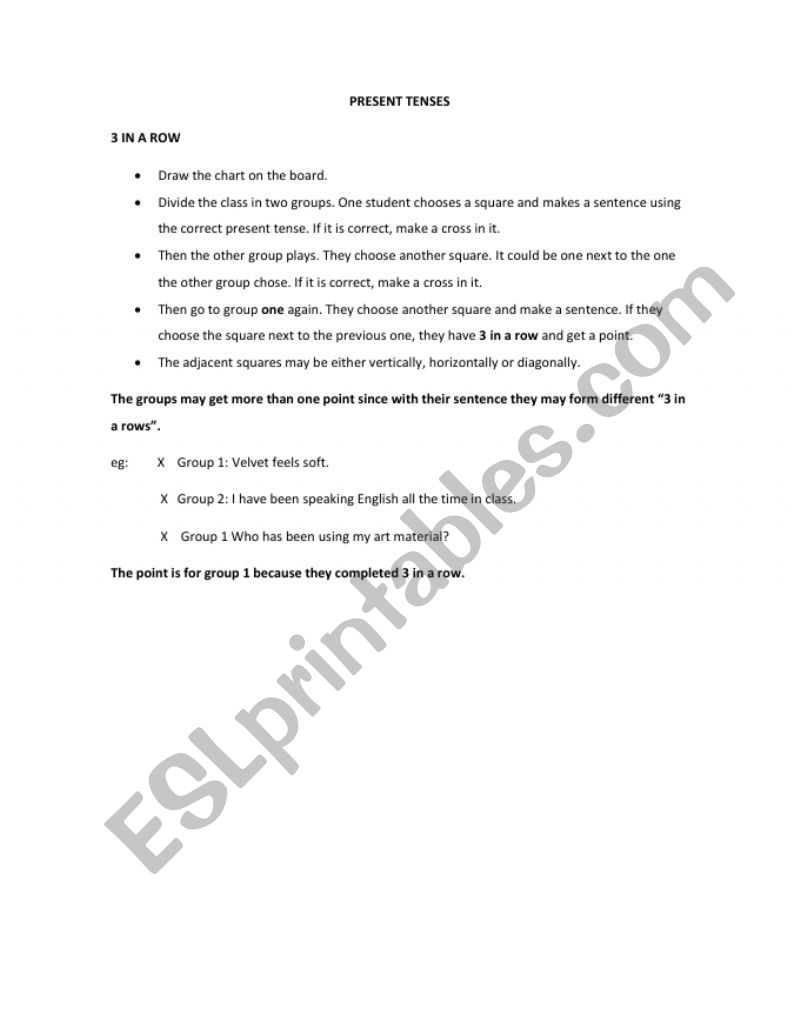  Present Tenses worksheet