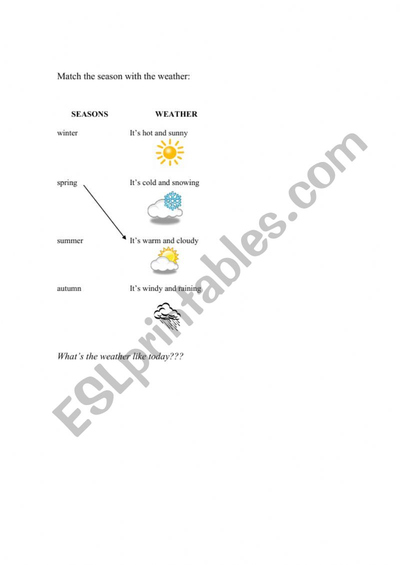 weather and seasons worksheet