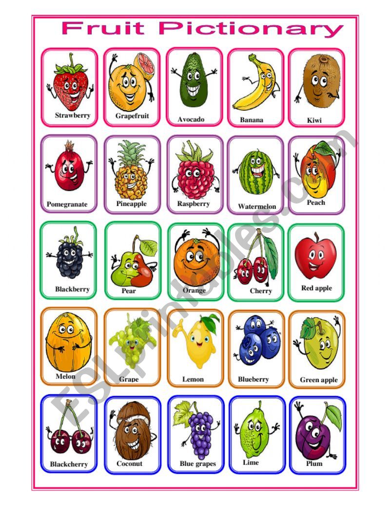 fruit pictionary worksheet