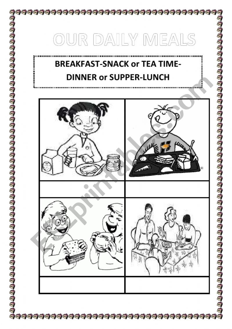 OUR DAILY MEALS worksheet