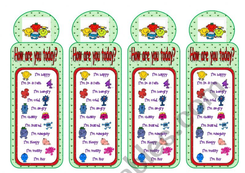 Bookmarks Mr Men and Little Miss