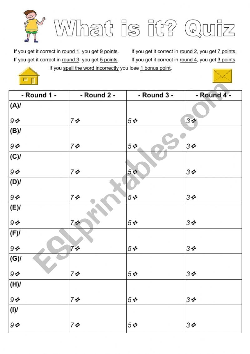 What is it? Quiz worksheet