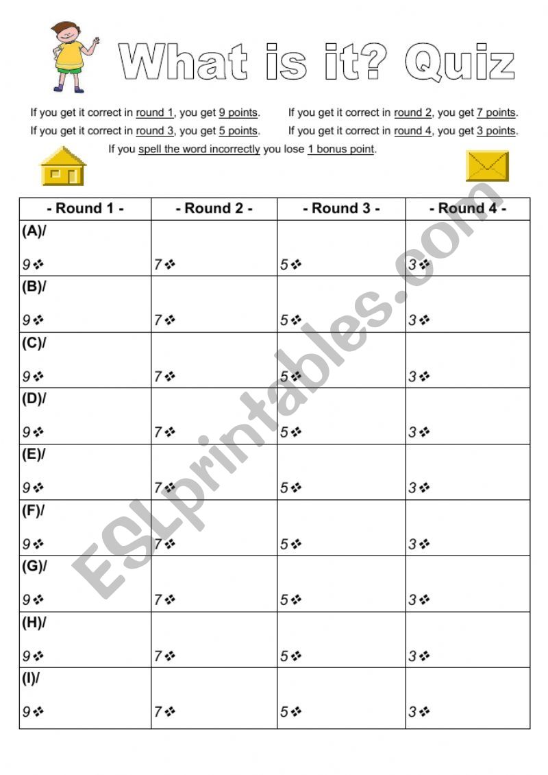 What is it? Quiz worksheet